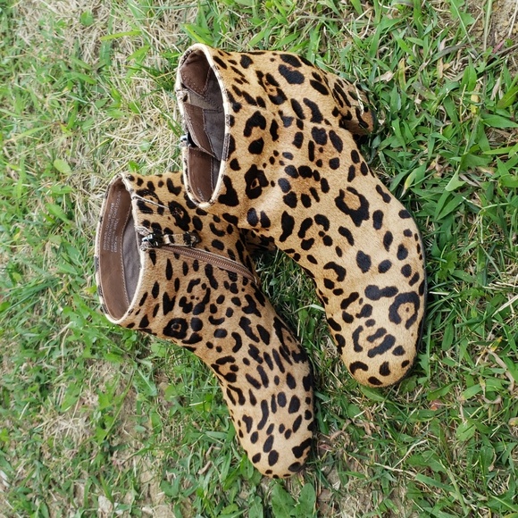 Earthies Womens Apollo Cheetah Ankle Boots Size 7 B Animal Print Comfort Boho - Picture 1 of 16